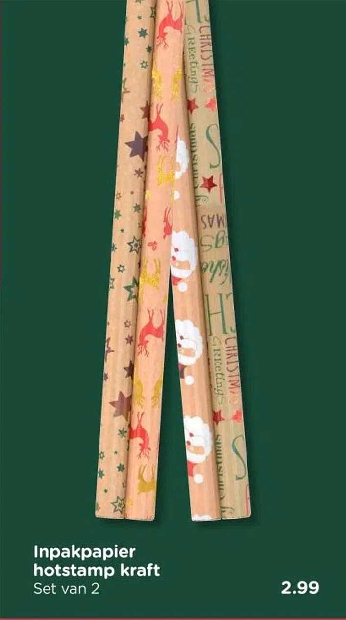 Inpakpapier hotstamp kraft Set van 2