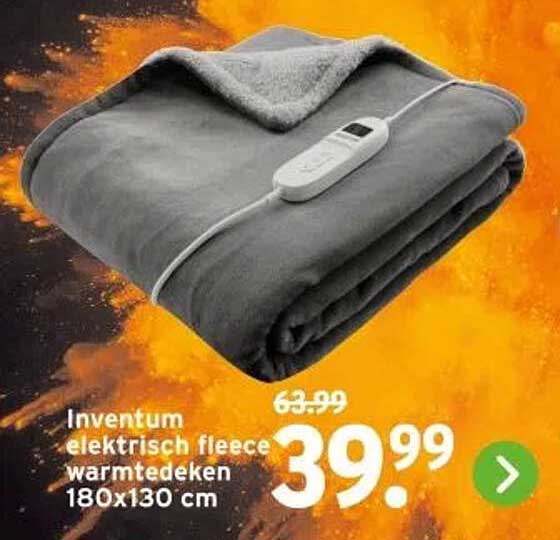 Inventum elektrisch fleece warmtedeken 180x130 cm