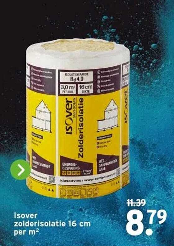 Isover zolderisolatie 16 cm per m²