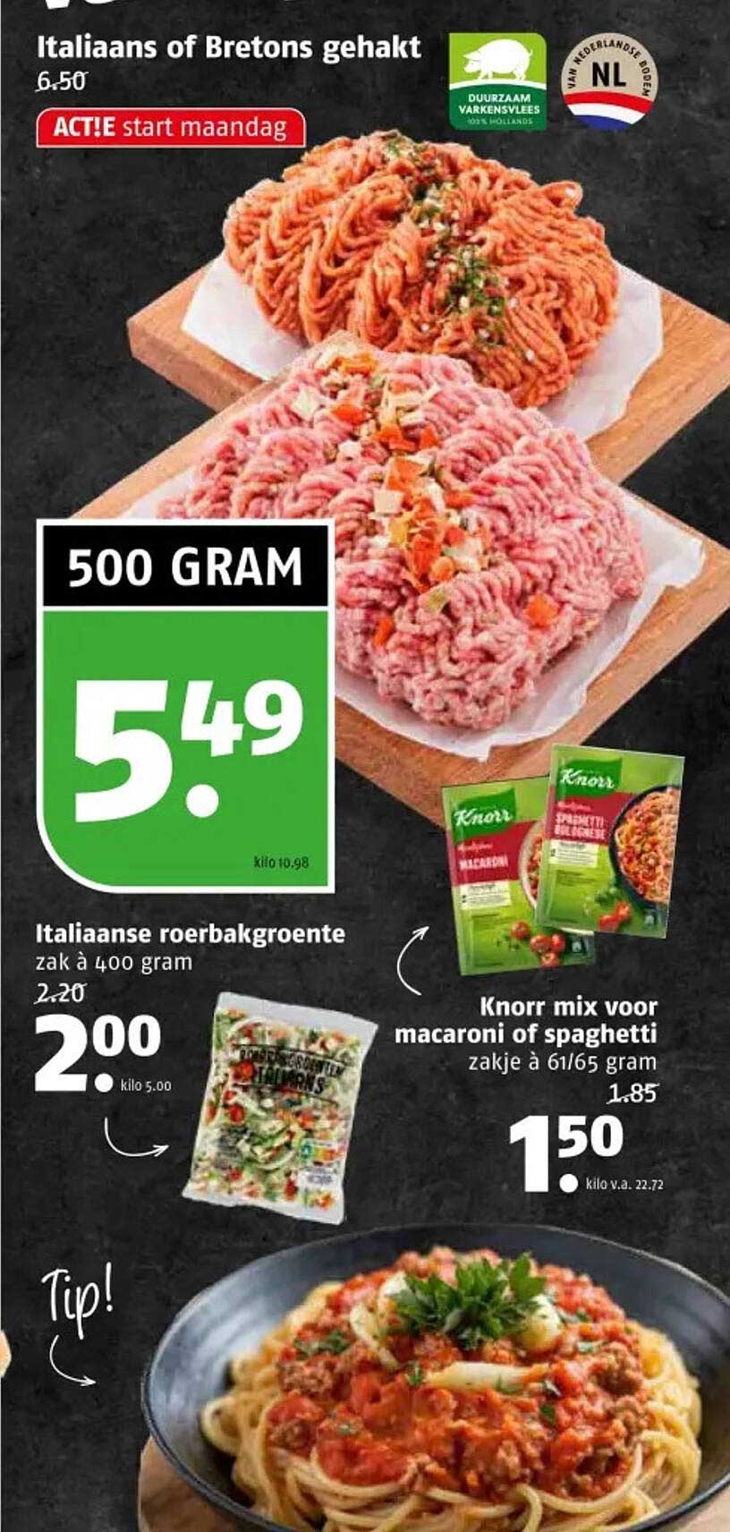 Italiaans of Bretons gehakt