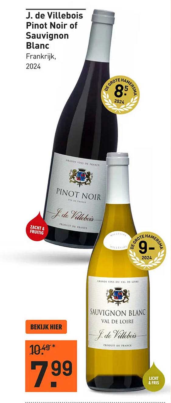 J. de Villebois Pinot Noir of Sauvignon Blanc