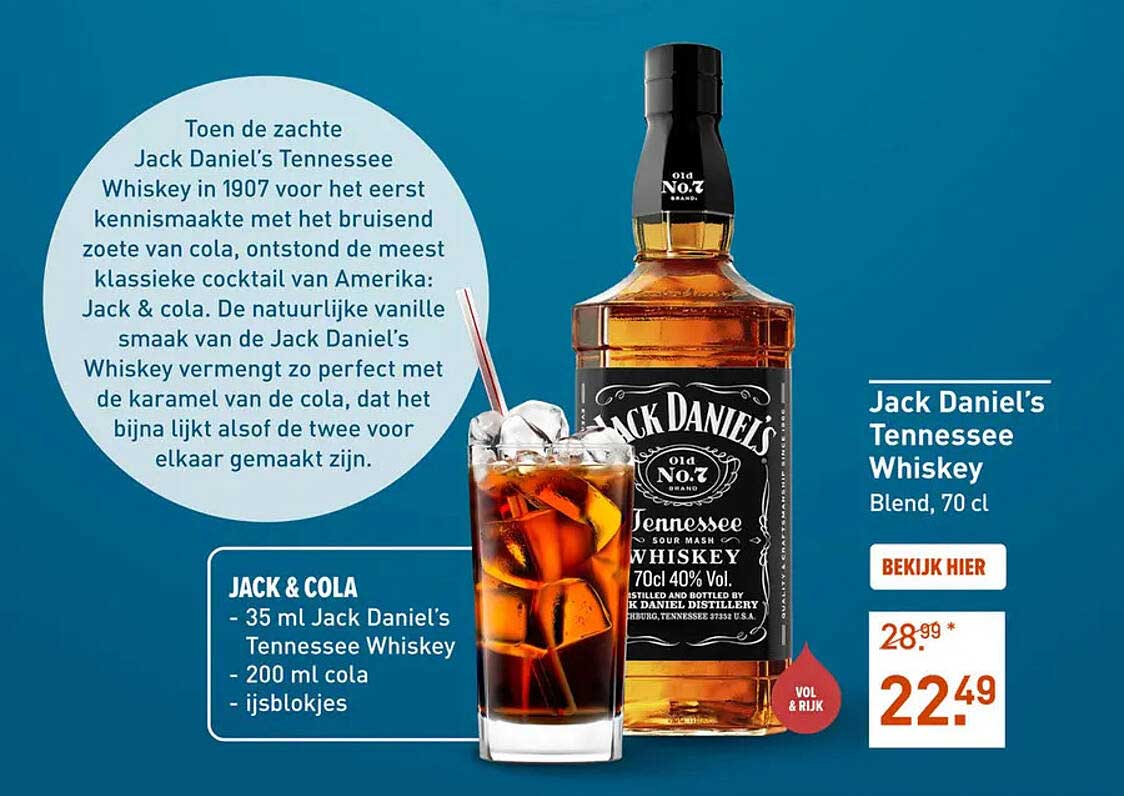 Jack Daniel's Tennessee Whiskey - Blend, 70 cl