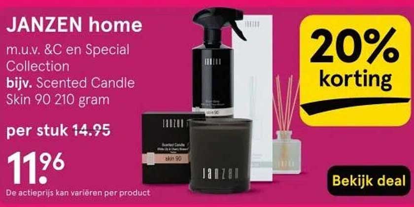 JANZEN home m.u.v. &C en Special Collection bijv. Scented Candle Skin 90 210 gram
