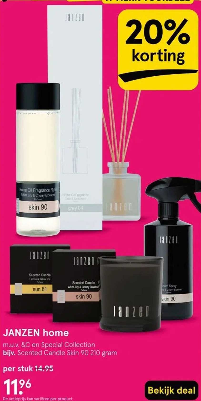 JANZEN home m.u.v. &C en Special Collection bijv. Scented Candle Skin 90 210 gram