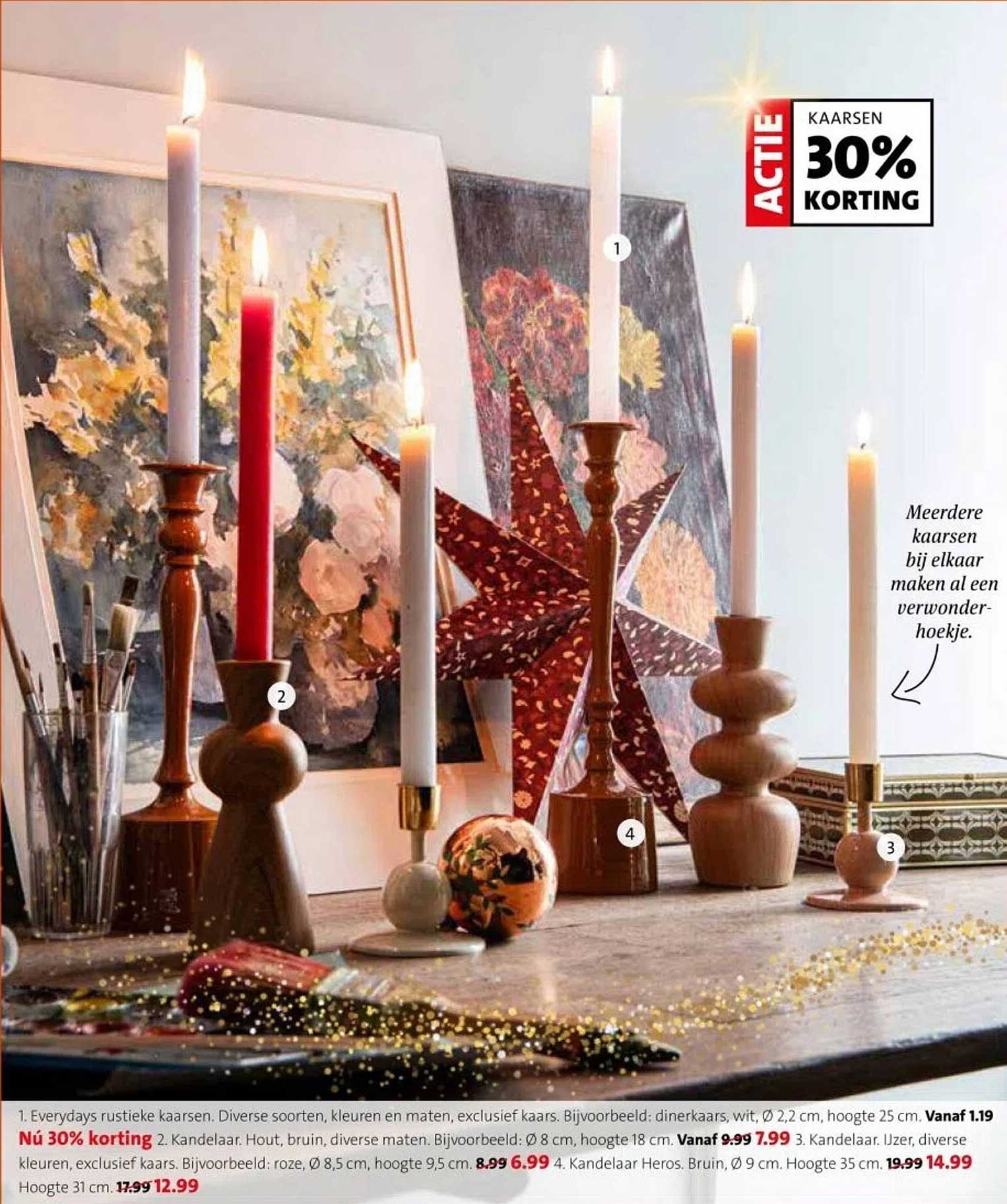 Kaarsen 30% korting