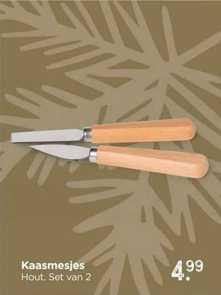 Kaasmesjes Hout. Set van 2