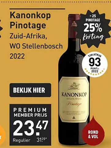 Kanonkop Pinotage Zuid-Afrika, WO Stellenbosch 2022