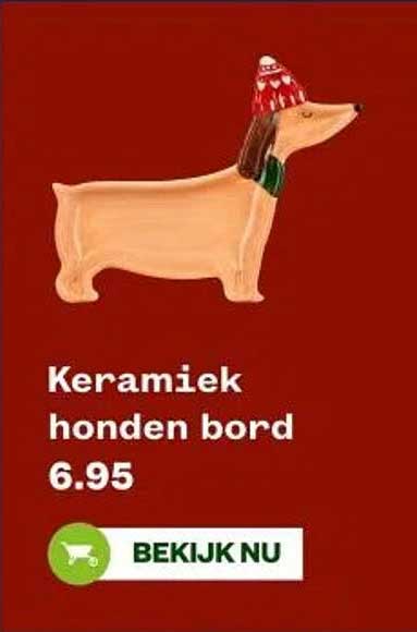 Keramiek honden bord