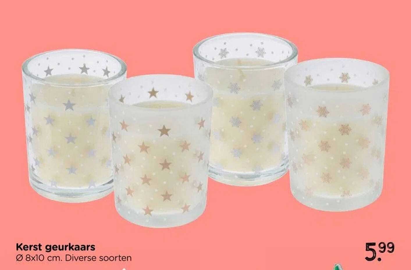 Kerst geurkaars Ø 8x10 cm. Diverse soorten