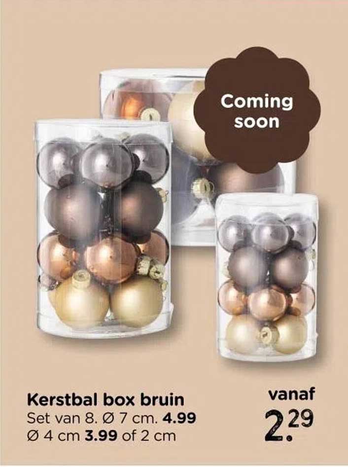 Kerstbal box bruin