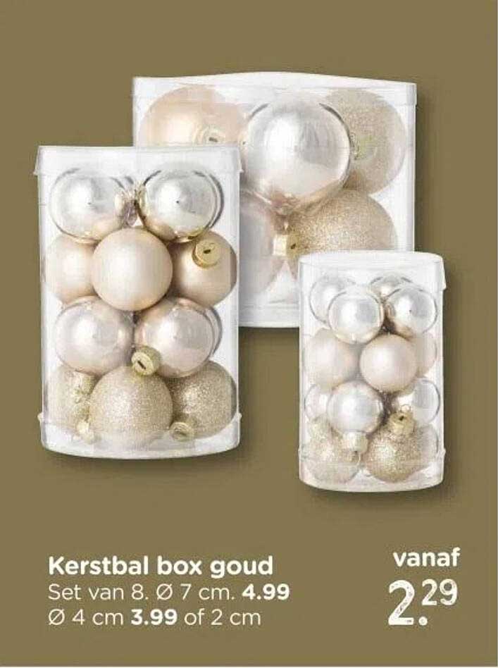 Kerstbal box goud