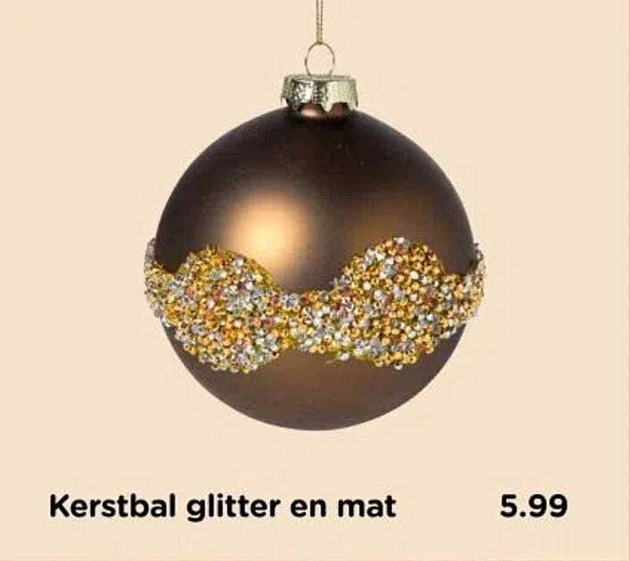 Kerstbal glitter en mat