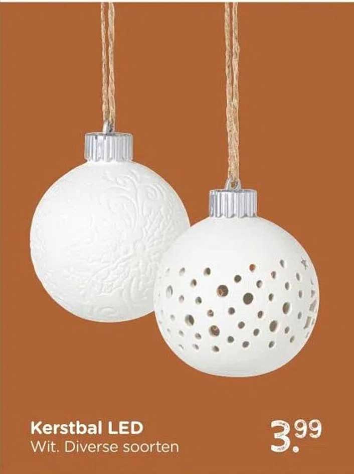 Kerstbal LED Wit. Diverse soorten