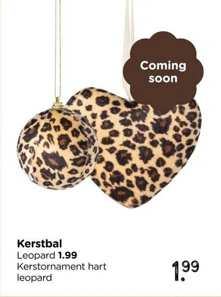 Kerstbal Leopard 1.99 Kerstornament hart leopard