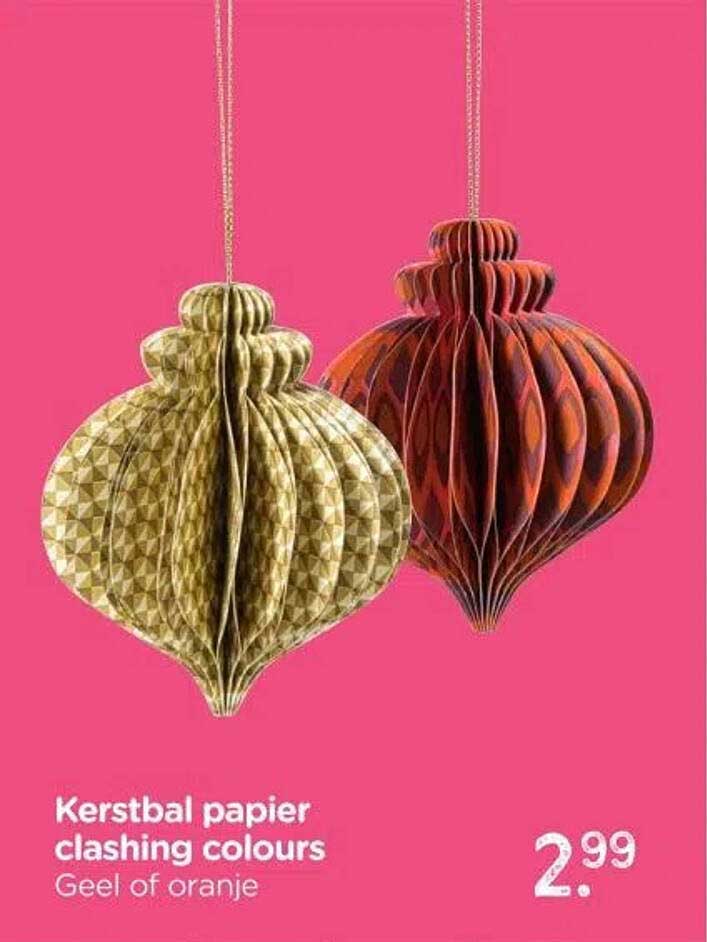 Kerstbal papier clashing colours