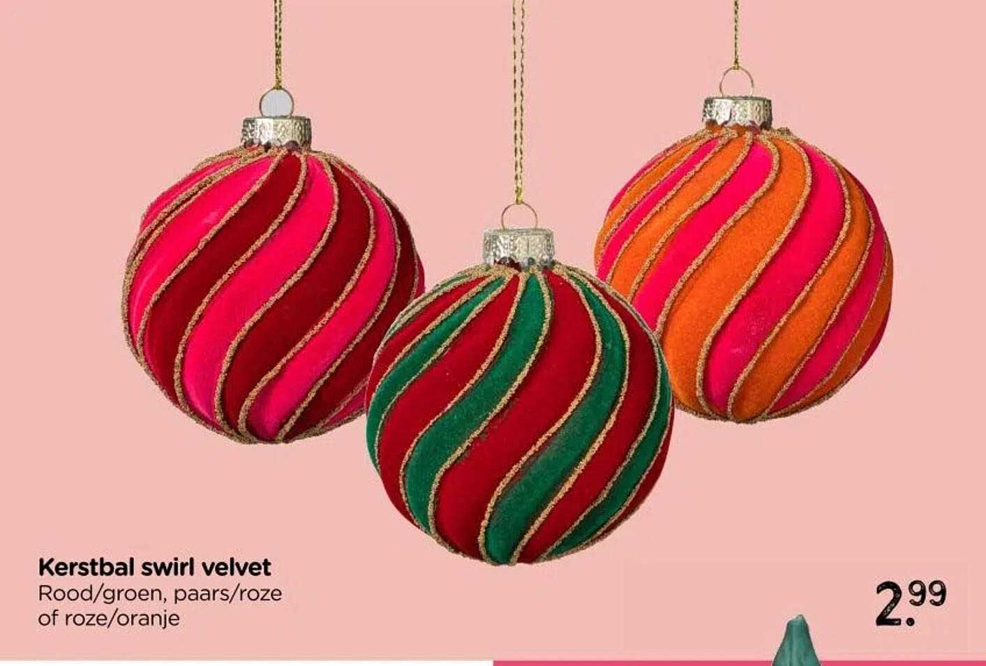 Kerstbal swirl velvet