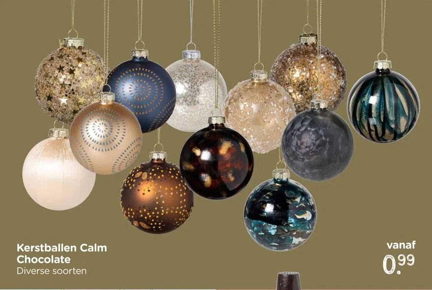 Kerstballen Calm Chocolate