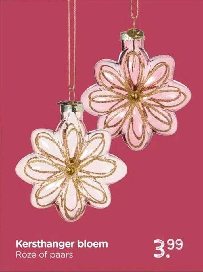 Kersthanger bloem Roze of paars