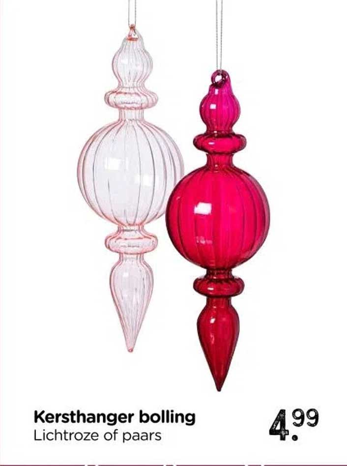 Kersthanger bollen Lichtroze of paars