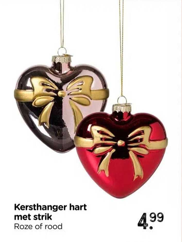 Kersthanger hart met strik