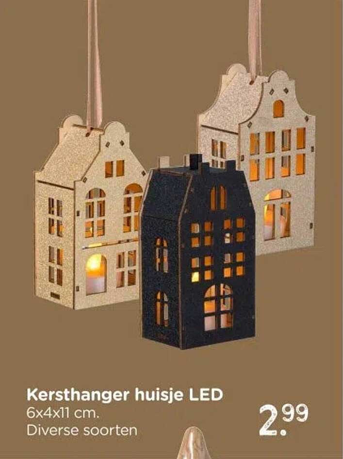 Kersthanger huisje LED