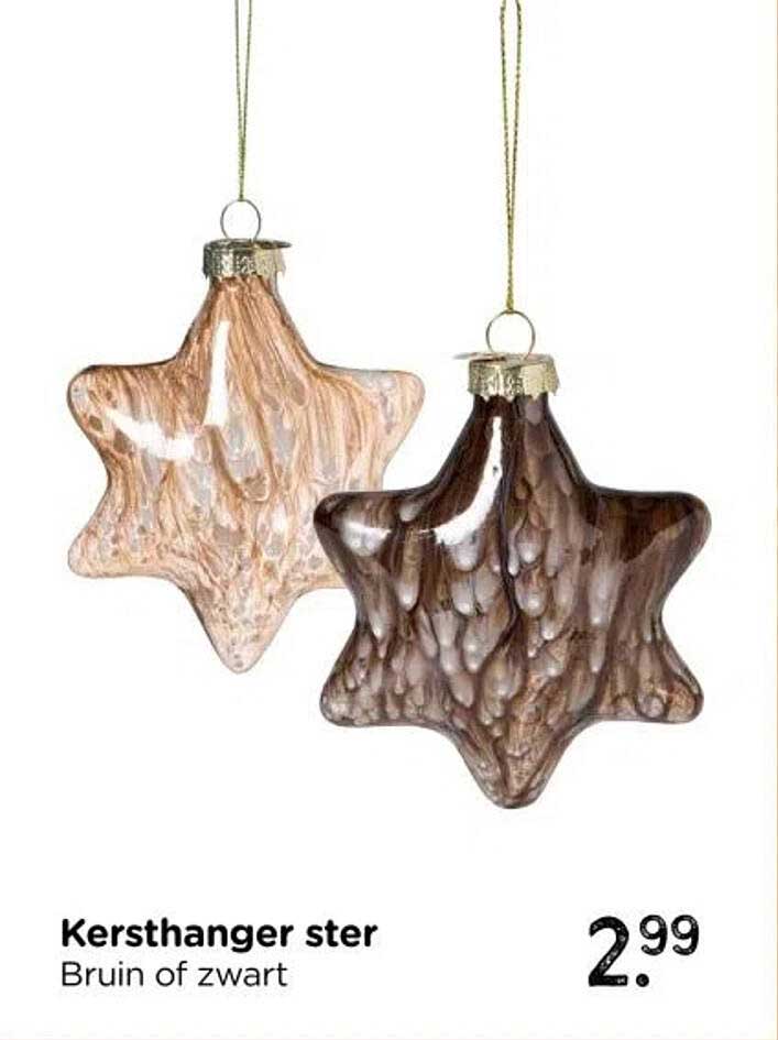 Kersthanger ster Bruin of zwart