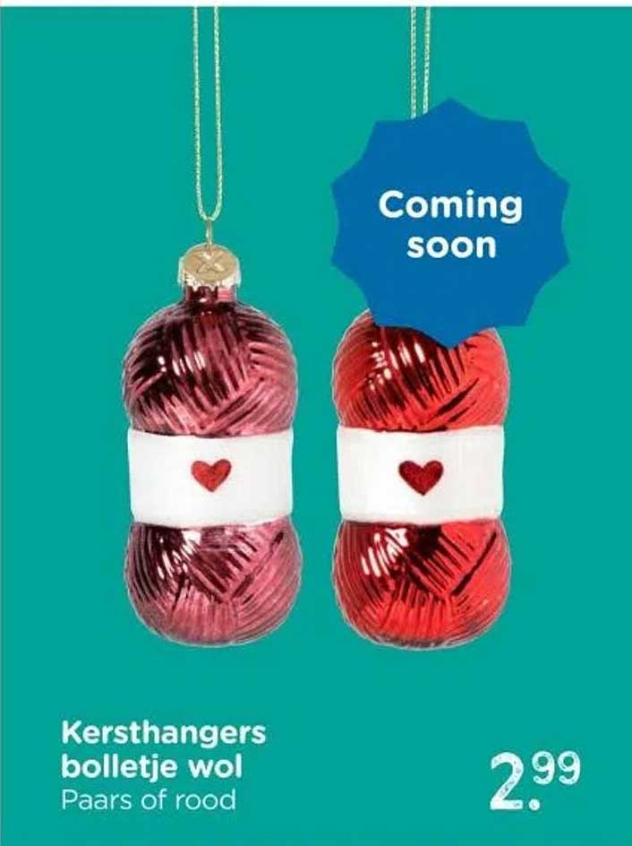 Kersthangertjes bolletje wol