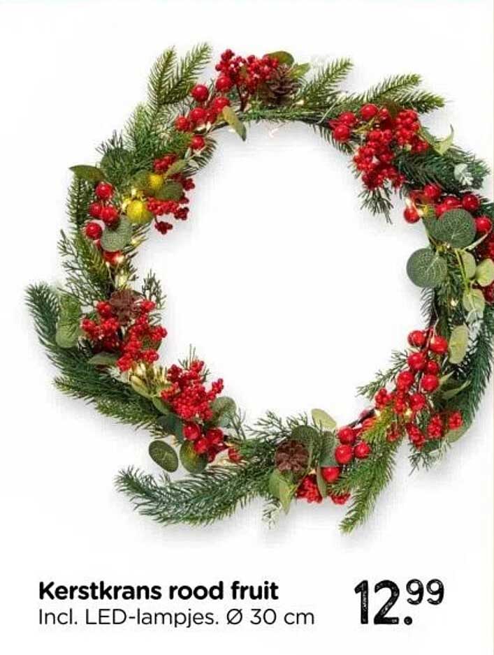 Kerstkrans rood fruit