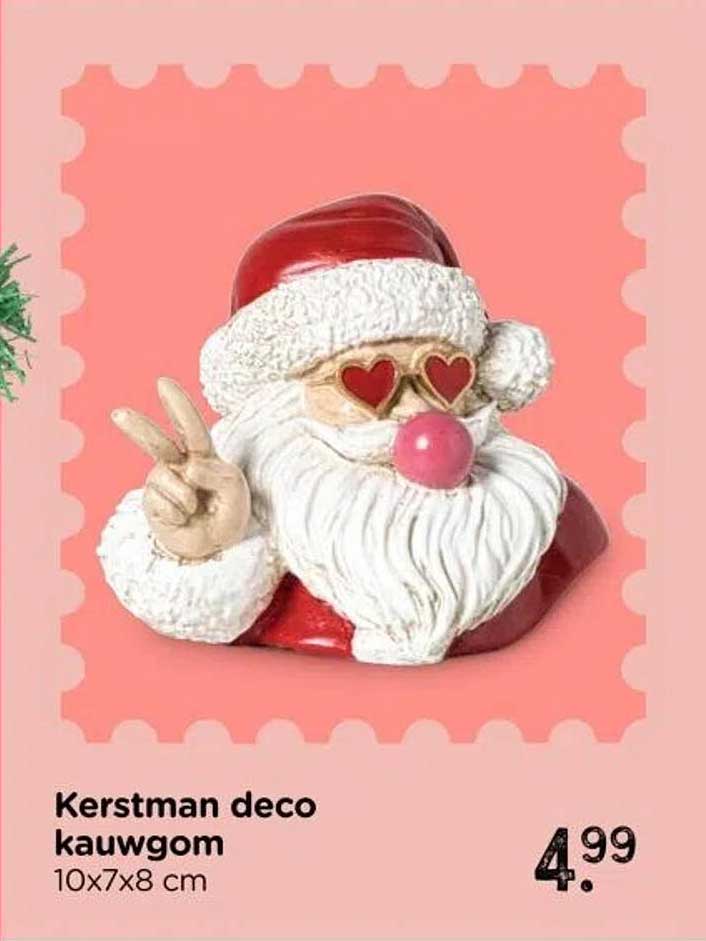 Kerstman deco kauwgom