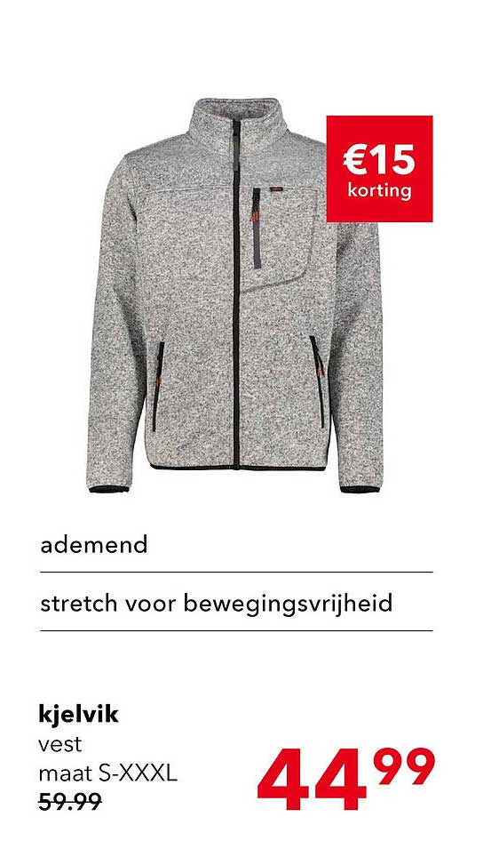 Kjelvik vest €15 korting