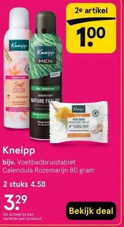Kneipp voetbadbruistablet Calendula Rozemarijn 80 gram