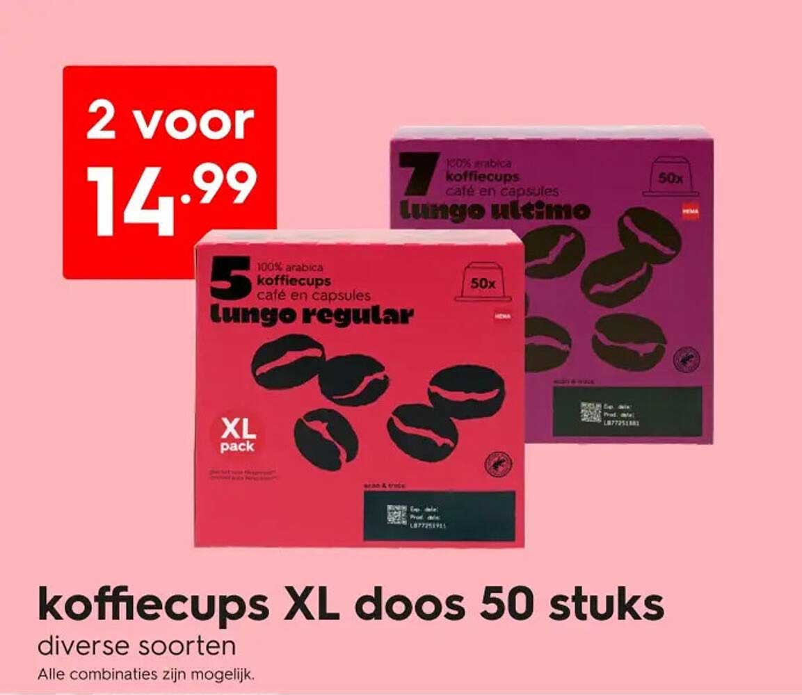 koffiecups XL doos 50 stuks