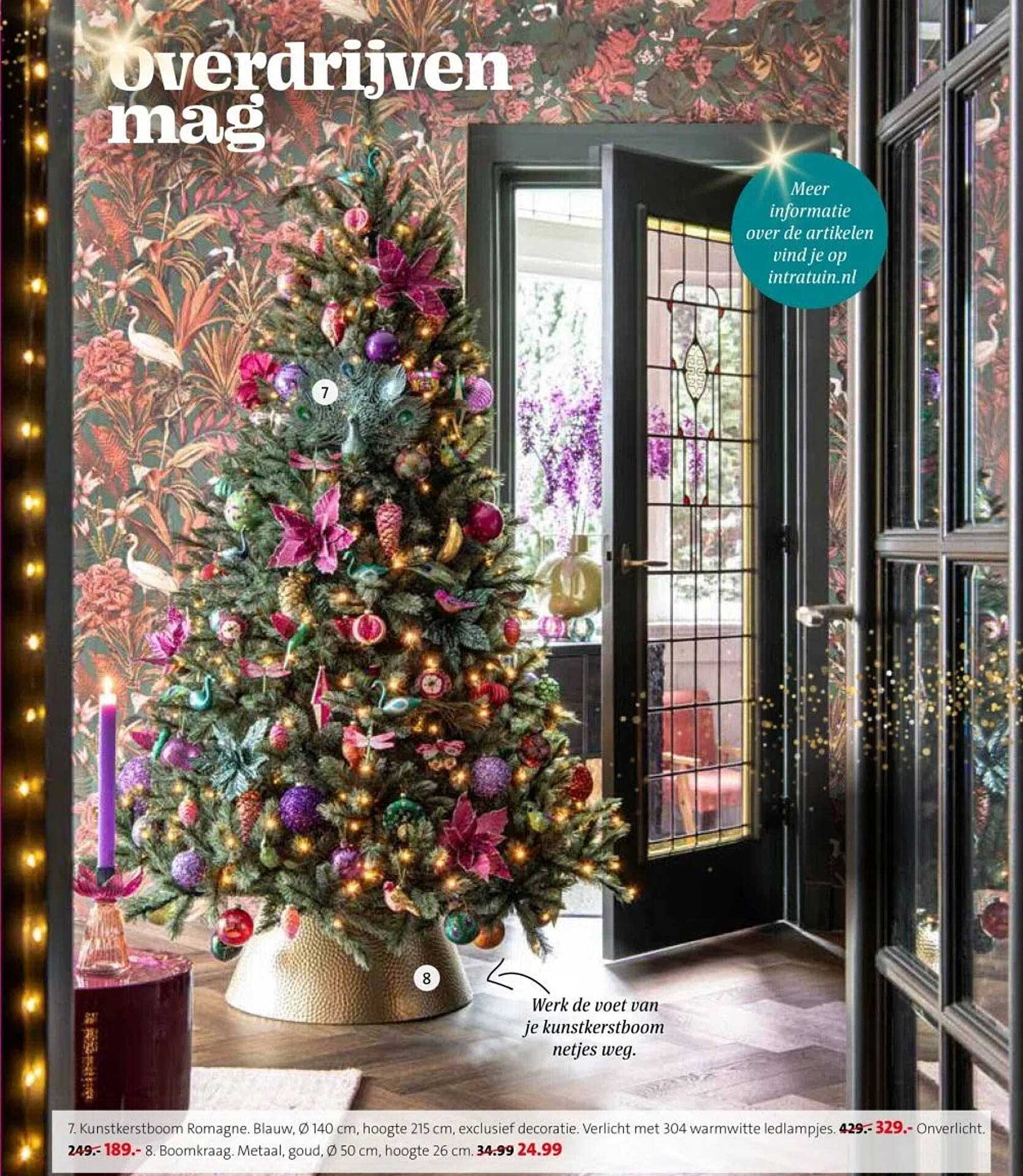 Kunstkerstboom Romagne, Blauw, Ø 140 cm, hoogte 215 cm, exclusief decoratie