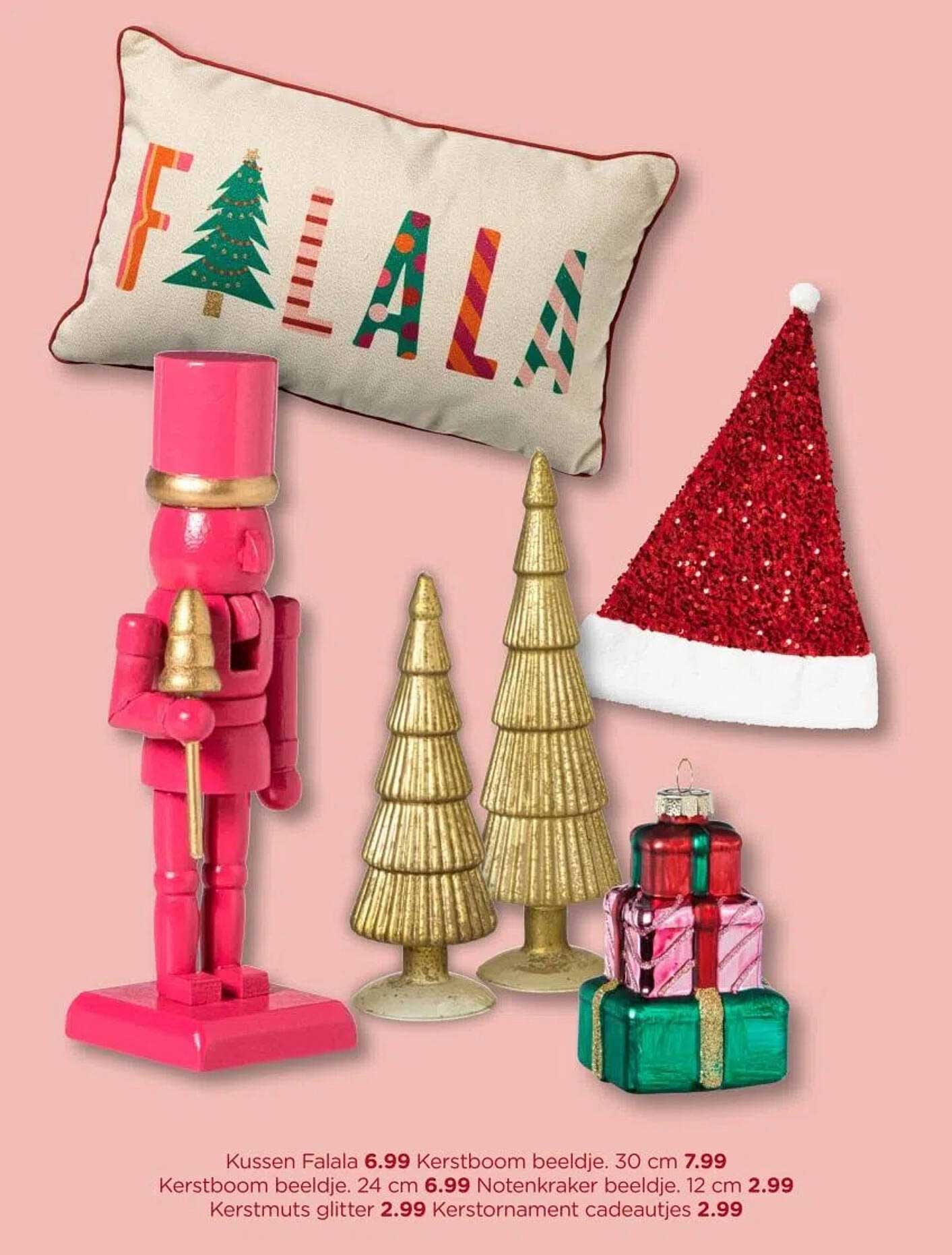 Kussen Falala 6.99 Kerstboom beeldje 30 cm 7.99