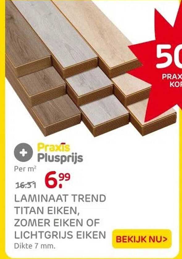 LAMINAAT TREND TITAN EIKEN, ZOMER EIKEN OF LICHTGRIJS EIKEN