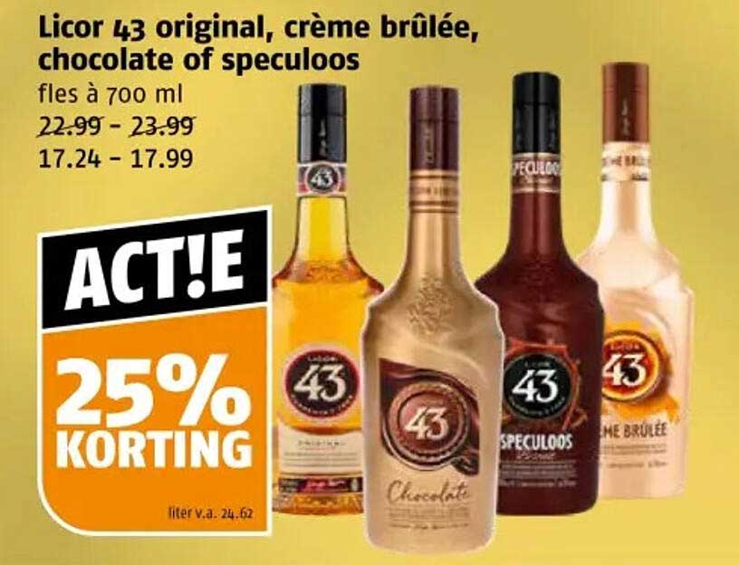 Licor 43 original, crème brûlée, chocolate of speculoos