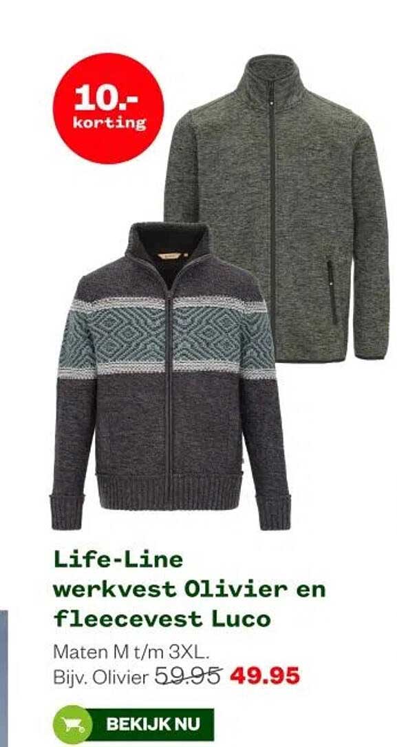 Life-Line werkvest Olivier en fleecevest Luco
