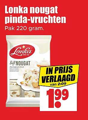 Lonka nougat pinda-vruchten