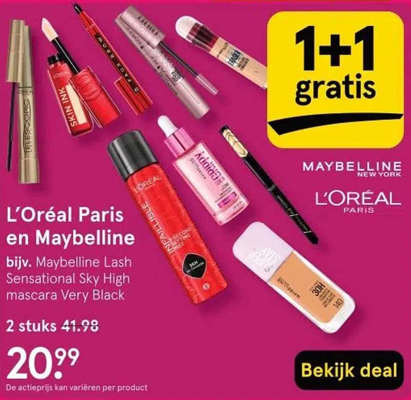 L’Oréal Paris en Maybelline bijv. Maybelline Lash Sensational Sky High mascara Very Black