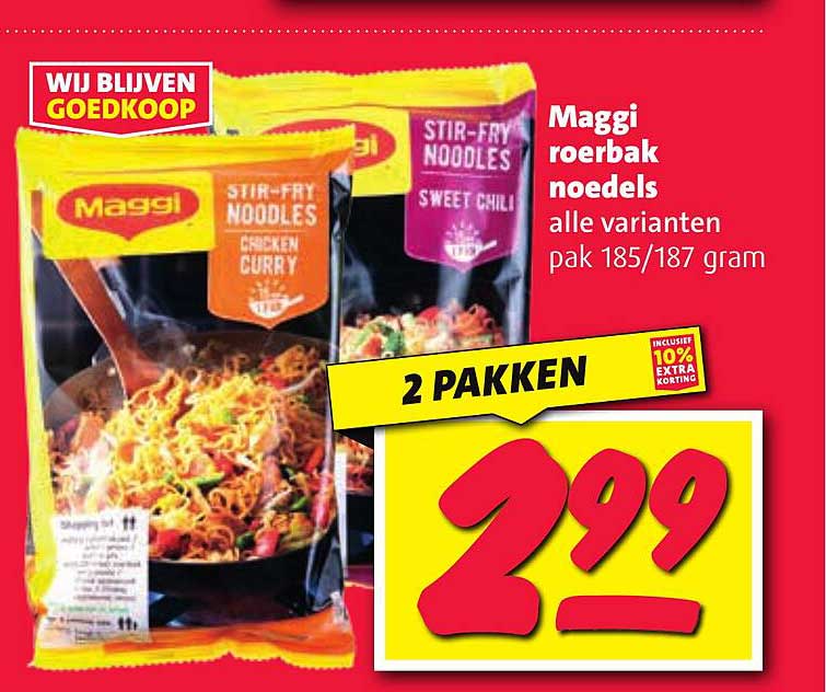 Maggi roerbak noedels alle varianten pak 185/187 gram