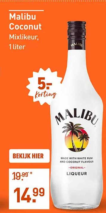 Malibu Coconut Mixlikeur, 1 liter