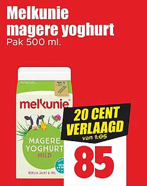 Melkunie magere yoghurt Pak 500 ml.