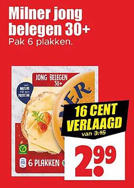 Milner jong belegen 30+ Pak 6 plakken.