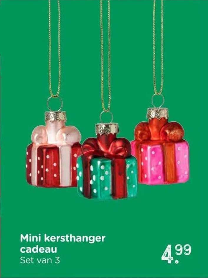 Mini kersthanger cadeau Set van 3