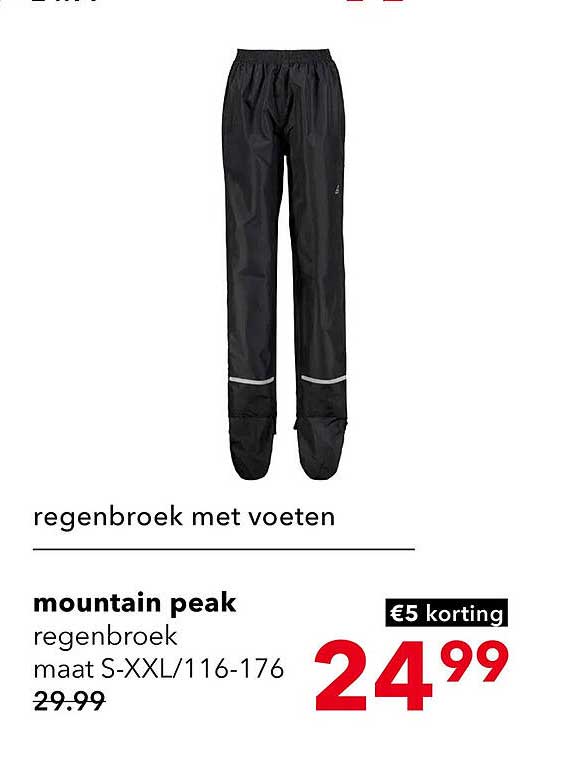 mountain peak regenbroek met voeten