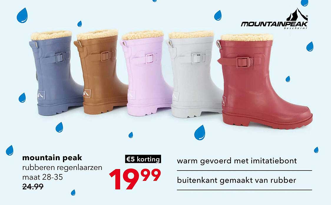 mountain peak rubberen regenlaarzen maat 28-35
