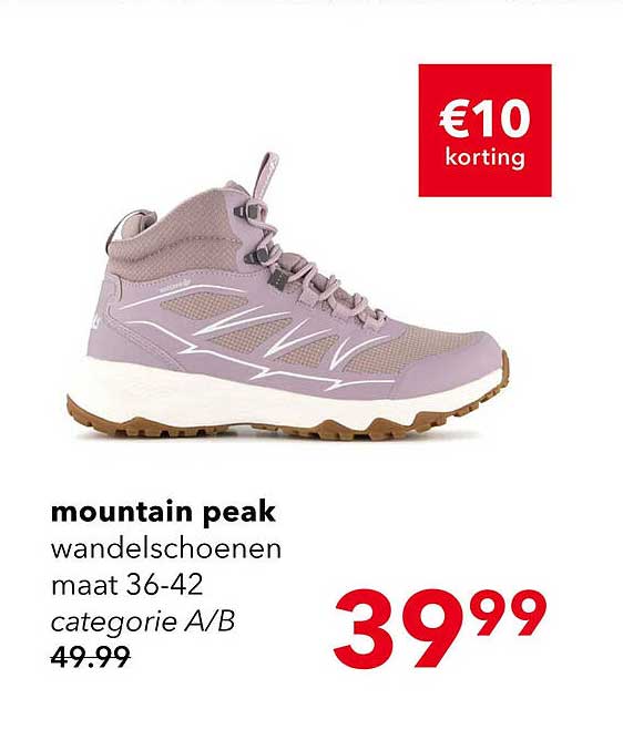 mountain peak wandelschoenen maat 36-42 categorie A/B