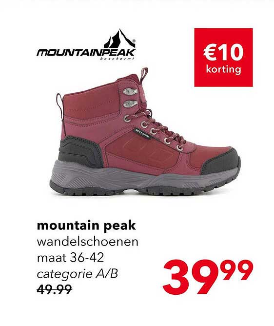 mountain peak wandelschoenen maat 36-42 categorie A/B