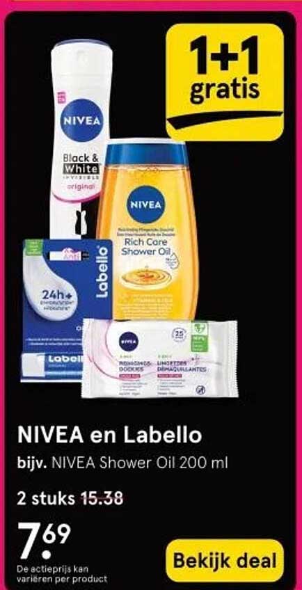NIVEA en Labello bijv. NIVEA Shower Oil 200 ml