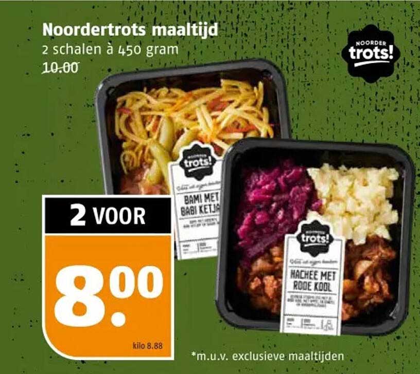 Noordertrots maaltijd 2 schalen à 450 gram